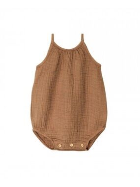 Go Gently Nation Gauze Romper in Tanin Size 18-24 Months